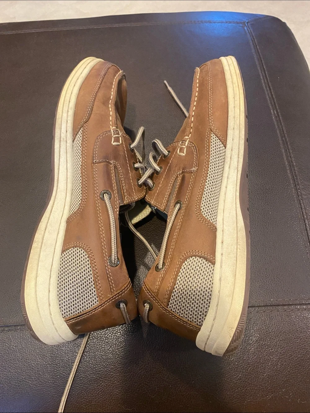 Dockers Men's Tan Brown Leather Boat Shoes